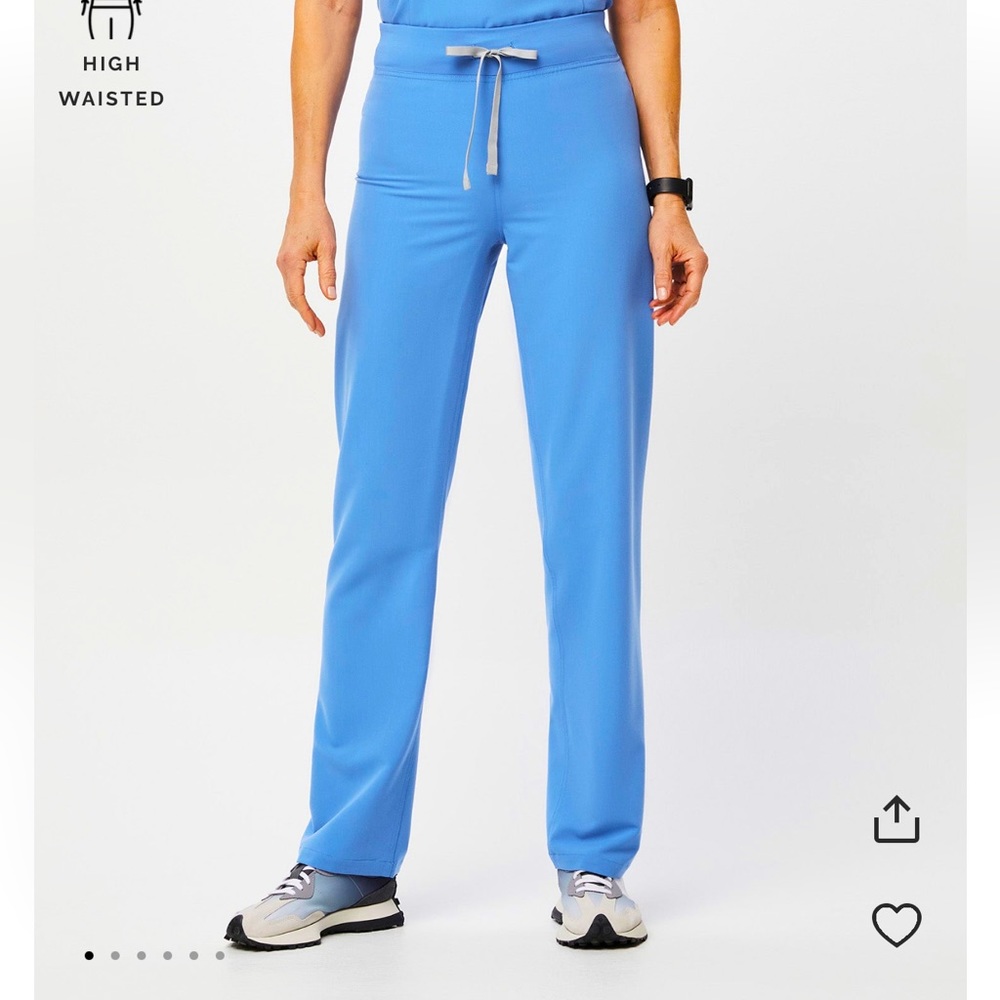 FIGS Small High Waisted Livingston Scrub Pants in Ceil Blue